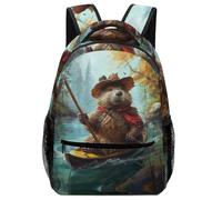 KUEhhhr Animal Wolf Sac à dos pour enfants - Sac d'école léger avec sifflet de sécurité et poches latérales, Style-3, One Size, Sac à dos daypack