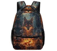 KUEhhhr Animal Wolf Sac à dos pour enfants - Sac d'école léger avec sifflet de sécurité et poches latérales, Style 1, One Size, Sac à dos daypack