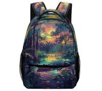 KUEhhhr Cartable Château médiéval Histoire - Poche principale spacieuse + 2 poches latérales en maille, Style 13, One Size, Sac à dos daypack