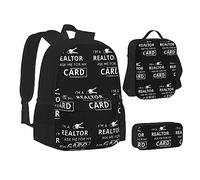 KUEhhhr Northern Lights Lot de 3 sacs d'école avec sac à déjeuner et trousse à crayons pour ordinateur portable, I'm A Realtor Ask Me, One Size, Sac à dos daypack