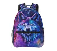 KUEhhhr Sac à dos 43,2 cm Rock And Roll Skull Squelette pour ordinateur portable Sac à dos d'école Sac à dos de voyage Sac à bandoulière avec sangle de poitrine, Galaxy Wolf., One Size, Sac à dos