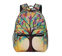 KUEhhhr Sac à dos 43,2 cm Rock And Roll Skull Squelette pour ordinateur portable Sac à dos d'école Sac à dos de voyage Sac à bandoulière avec sangle de poitrine, Force de vie des arbres, One Size, Sac