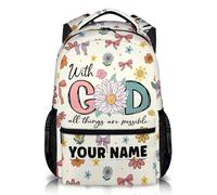 KUEhhhr Sac à dos personnalisé pour filles pour l'école - Sacs à dos chrétiens pour étudiants de la maternelle primaire du collège - Cadeaux personnalisés avec nom pour enfants et femmes, Couleur A