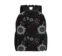 KUEhhhr Supernatural Symbols Sac à dos d'école léger pour ordinateur portable 15" Noir