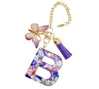 Kuehssn Breloque en forme de tasse | Breloque en forme de bouteille d'eau avec papillon et pompon | Porte-clés moderne mignon et moderne avec initiale de tasse et pendentif pour sac à dos, bijou pour