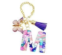 Kuehssn Breloque en forme de tasse | Breloque en forme de bouteille d'eau avec papillon et pompon | Porte-clés moderne mignon et moderne avec initiale de tasse et pendentif pour sac à dos, bijou pour