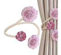 Kuehssn Embrasses de rideaux en forme de branches de fleurs artificielles avec clips flexibles pour la maison, la chambre à coucher