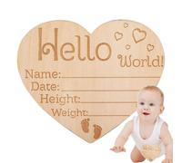 Kuehssn Panneau d'annonce de naissance, beau panneau d'annonce de bébé, panneau de nom pour hôpital, panneau de bienvenue en bois pour nouveau-né