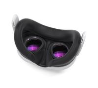Kuejct Design Face Pad Cover for Quest 3, Face Cushion Cover with Light Blocking Nose Pad, Washable VR Silicone Accessories Compatible with Quest 3(Black)