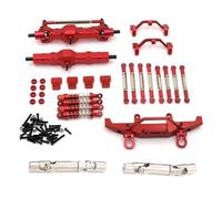 KUENCE Ensemble de neuf pièces de biellette de direction en métal pour siège de biellette de direction FY003-5A C14 C24 1/16 RC Pièces de voiture (rouge)