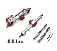 KUENCE Essieu avant et arrière en métal avec manchon d'arbre de 3 mm à 4 mm pour MN78 MN-78 MN 78 1/12 RC Accessoires de pièces de mise à niveau de voiture (argent et CVD)