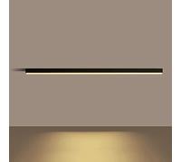KUENCE Plafonnier LED Noir Linéaire Plafonnier LED Moderne Minimaliste Plafond Carré Longue Bande Lumineuse pour Chambre Salon Cuisine Étude Couloir (Mode 3 Couleurs, 120 cm)