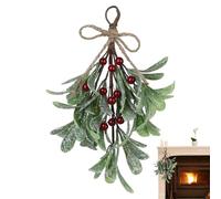 Künstliche Kunstzweige, gefrostete Mistelzweige Dekoration, realistische langlebige Mistelgirlande mit Frostoptik, künstliche Zweige für Bastelarbeiten | Für Weihnachtsbaum, Feiertage, Winterfeste, Zu