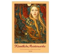 Künstliche Meisterwerke (Wandkalender 2026 DIN A2 hoch), CALVENDO Monatskalender: Die Verschmelzung von Klimt und van Gogh