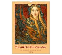 Künstliche Meisterwerke (Wandkalender 2026 DIN A3 hoch), CALVENDO Monatskalender: Die Verschmelzung von Klimt und van Gogh
