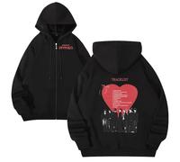 kueodao Sweat À Capuche Tendance Romance:Untold, Fermeture Éclair, Style Vintage, Vêtements for Hommes Et Femmes, Inspirés des Concerts De Musique.(Black,S)