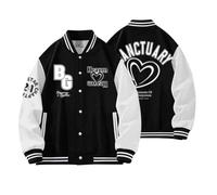 kueodao Veste De Baseball De Rue Décontractée TheStarChapterSANCTUARY Mode Unisexe À Manches Longues Vêtements D'extérieur(Black6-thicked,M)