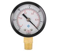 Kueohse 0 ~ -30inHg 0 ~ -1bar Mini cadran Manometre de pression d’air barometre metre a echelle double cadran noir