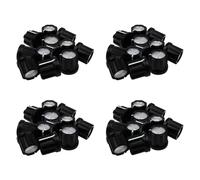 Kueohse 0Degree Potentiomètre Boutons de Basse pour Boutons de Basse de Guitare, Type Type Shaft, Boutons Casquettes, Noir avec Plateau en Argent, Paquet de 48