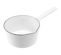 Kueohse 1,3 Japonais CéRamique Blanche Casserole Une Lait Cuisine Cuisson Pan Pot Une Casserole Aliments pour BéBéS Casserole avec Longue PoignéE pour Un Peuple