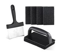 Kueohse 1 Kit de Nettoyage pour Plaque Chauffante Tampons à Récurer à Dessus Plat en Acier Inoxydable avec Grattoir pour Gril de 6 Pouces