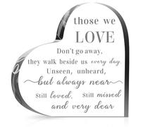 Kueohse 1 PCS Cadeaux de Condoléances en Acrylique Transparent en Forme de Cœur pour la Perte d'un Père ou d'une Mère Aimée