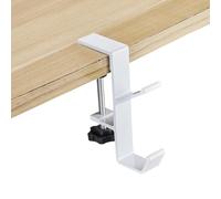 Kueohse 1 Pièce de Crochet Latéral de Table Réglable, Support de Table pour Casque de, Rangement pour, Support de Crochet sans Perçage, Blanc