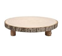 Kueohse 1 Support à Cupcake en Bois Rond, Couleur Bois, en Bois de Paulownia avec Pieds, Porte-Gâteau Rustique en Bois.