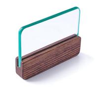 Kueohse 1 x Lisseur de verre pour brûler le cuir comme sur la photo avec manche en bois de noyer outil de lissage professionnel en verre.
