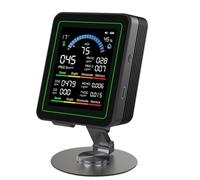 Kueohse 10 dans 1 Moniteur de Qualité de L'Air Intérieur C02 Humidité Légerne HCHO TVOC PM2.5 PM10 CO AQL METRALDYDEHYDE Monitor Black