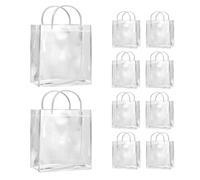 Kueohse 10 Pièces Cadeaux Transparents avec Poignées à Provisions en PVC Imperméables pour Bonbons Parfum Cadeau de Noël Mariage