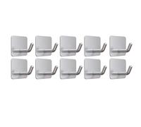 Kueohse 10 Pièces Crochet Adhésif en Acier Inoxydable Crochets Muraux Auto-Adhésifs Support de Rangement Robuste à Coller sur Les Crochets à Serviettes, B