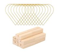 Kueohse 10 Pièces de 25,4 cm de Diamètre en Métal pour Centre de Table Floral avec Base en Bois, Support en Forme de Cœur, pour Décoration Murale et Artisanat