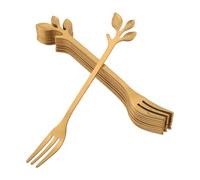 Kueohse 10 PièCes en Acier Inoxydable Feuille Gâteau Fruits Fourchettes Ensemble DéGustation Fourchettes à Dessert Cuisine Accessoire FêTe de Mariage Or