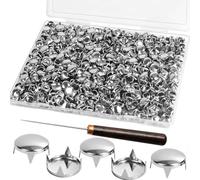 Kueohse 1000 Clous Ronds en Forme de Dôme de 12 mm pour Vêtements, Clous Argentés, Pointes Punk pour Vêtements, Cuir, Chaussures