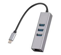 Kueohse 1000 Mbps Type-C vers RJ45 avec Hub 4 en 1, 3 Ports USB 3.0 5 Gbps, Répartiteur OTG, Carte Réseau LAN pour PC Portable
