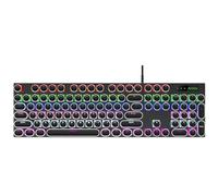 Kueohse 104 Pièces/Set Capuchons de Touches Ronds Universels pour Clavier Mécanique Cherry MX Design Rétroéclairé Noir