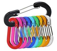 Kueohse 10pcs Mini-Carabiner en Aluminium Clip Léger du en Forme de Trousque pour la Pêche à la Pêche en Plein Air Multicolour