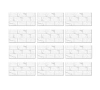 Kueohse 12 Feuilles de Carreaux de Dosseret à Décoller et à Coller, Aspect Faux Marbre Blanc, PVC à Coller sur Les Carreaux de Dosseret de Cuisine 12 X 6 Pouces, Facile à Utiliser, Blanc
