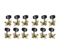 Kueohse 12 Pc Droite Gauche Guitare Tuning Pegs Ouvert Machine Têtes Bouton Carré ou Acoustique Folk Guitare Tuning Peg Pièces ou + Noir