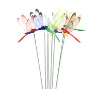 Kueohse 12 PièCes SéRies Libellule Artificielle Papillons DéCoration de Jardin Simulation ExtéRieure Libellule Piquets Cour Plante Pelouse DéCor Bâton