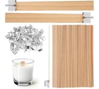 Kueohse 120 Mèches en Bois Naturel pour Fabrication de Bougies, pour Cire de, Parfaites pour Fabrication de Bougies Maison, Flamme Longue Durée