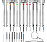 Kueohse 13 PièCes Mini Tournevis de Montre de PréCision de Tournevis de Montre de Bijoutier 0,6-2,0 Mm avec 13 Lames de Remplacement SuppléMentaires