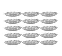 Kueohse 15 PCS Moule à Gâteau de Fruits, Environ 9,5 Cm, en Argent pour la Cuisine. Moule à Dessert Français en Forme de à Bord Long et Cannelé,