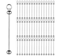 Kueohse 150 Pièces Barres de Porte-Clés Perlées Vierges, Breloques de Barre de Porte-Clés en Perles de Bricolage en Métal Accessoires de Fabrication de Porte-Clés Détachables Faciles