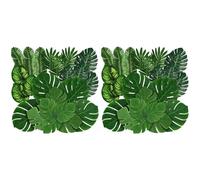 Kueohse 176 Pièces Feuilles de Palmier de la Jungle 8 Sortes de Faux Feuilles de Monstera Tropicales avec Tiges pour Fête Hawaïenne Luau Fête à Thème Plage