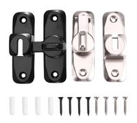 Kueohse 2 Ensembles de Loquets de Porte à Bascule à 90/180 °, Verrou de Porte Antivol, Loquet de Porte en Alliage de Zinc, Verrous de Fenêtre, Verrou de Porte Coulissant