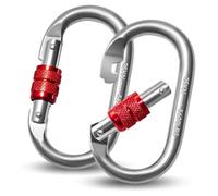 Kueohse 2 Mousquetons 25 KN, Mousquetons en Forme de O, Mousqueton de Sécurité Robuste, Mousqueton pour Yoga, Hamac, Camping