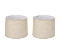 Kueohse 2 Pièces Abat-Jour en Lin Naturel, Abat-Jour en Tissu de Remplacement Élevé pour Lampe de Table, Lampadaire, Lampe de Style Harpe - Beige