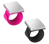 Kueohse 2 Pièces Coussin à Épingles Magnétique Poignet, Coussin à Épingles à Coudre Magnétique, Bracelet Porte-Épingles Magnétique pour la Couture, Noir + Rose